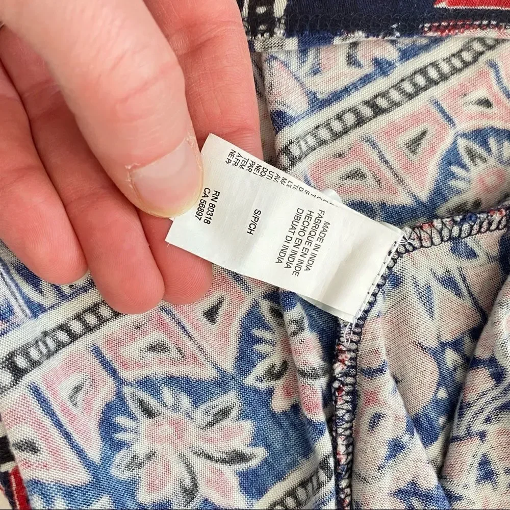 Lucky Brand bandana off shoulder Dress small patriotic‎ boho bohemian